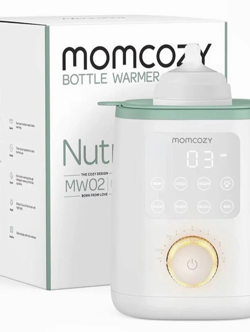 Momcozy Nutri Smart Analog Baby Bottle Warmer MW02 White & Green